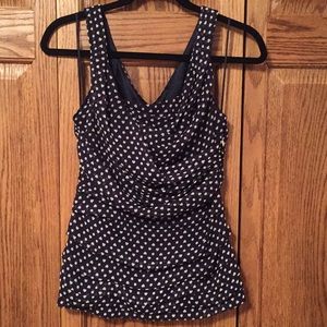 Express navy blue ruched heart top
